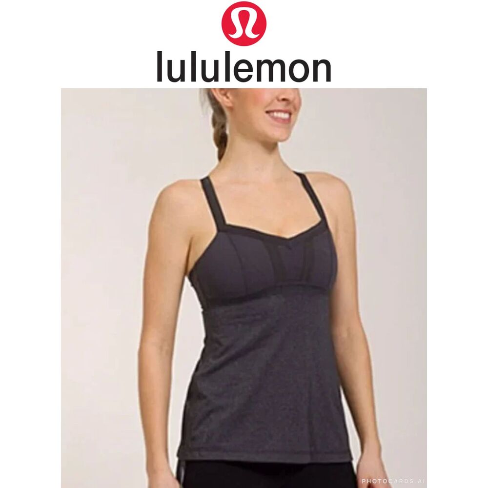 Lululemon Heather Grey Strappy Tank Top Size 4